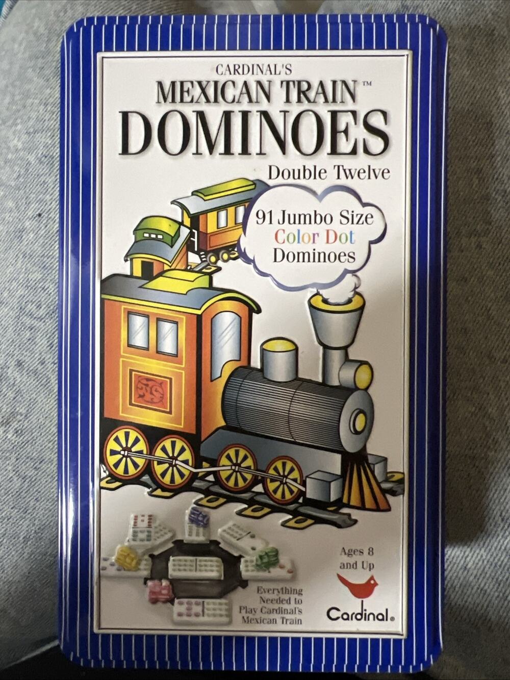 Double Twelve Mexican Train 91 Color Dot Dominoes Cardinal's New Factory Sealed